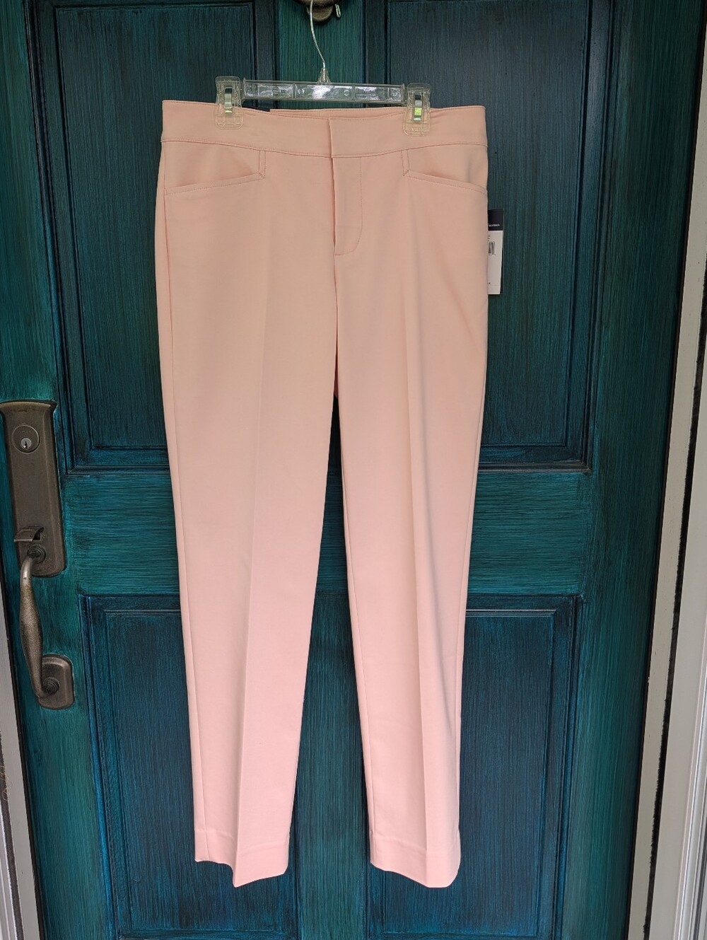 CHAPS Perfectly Polished Slimming Fit Pants Size 4 Blush Pink Mid Rise NWT
